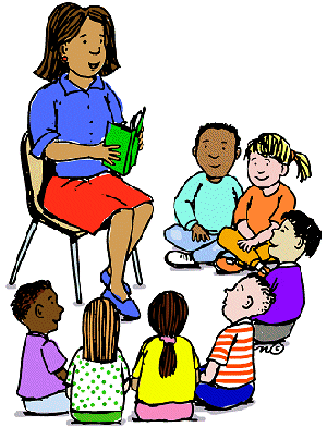 Teacher Reading Aloud Group Students