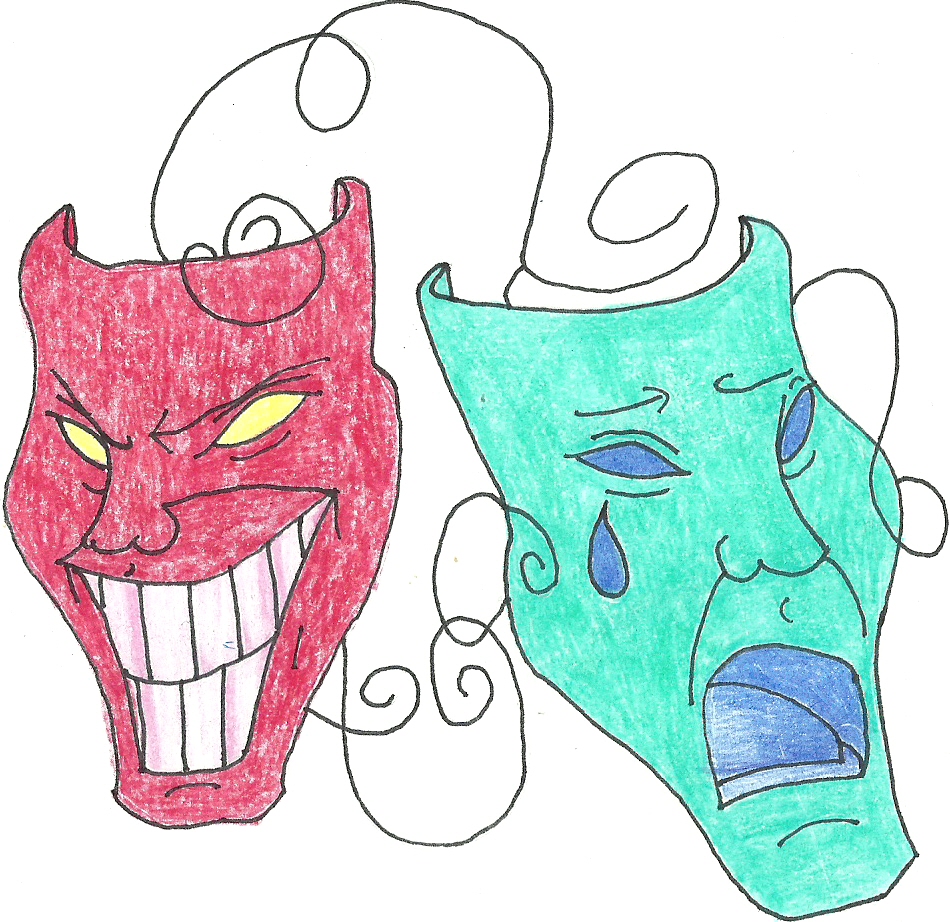 How to draw theatre masks