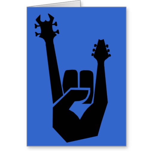 Rock hand symbol card from Zazzle.