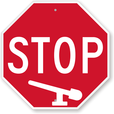 STOP Sign with Boom Gate Symbol, SKU: K-