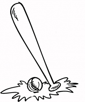 Baseball Bat and Ball coloring page | Super Coloring - ClipArt ...