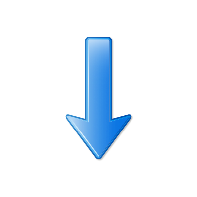 arrow_down_2, blue, arrow, down, download, icon, narrow, 256x256 ...