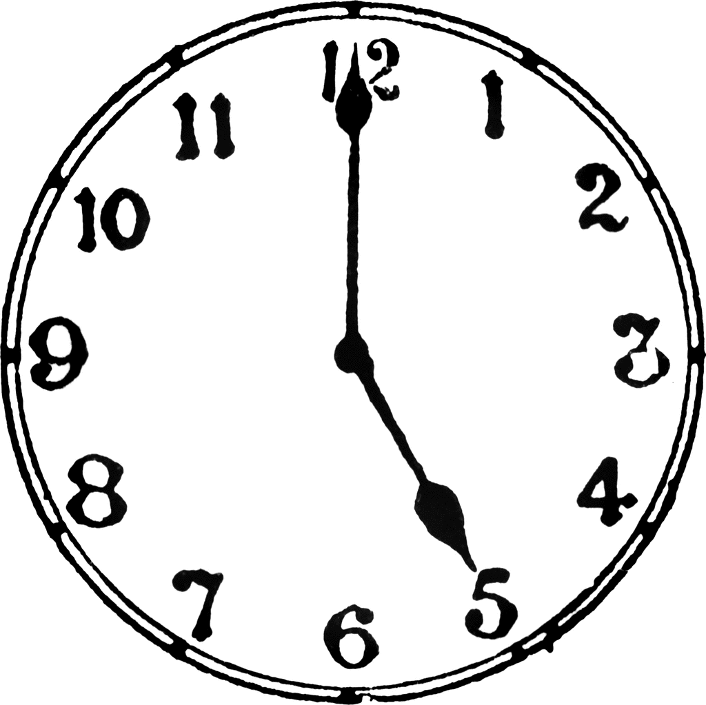 12 Hour Clock Clipart