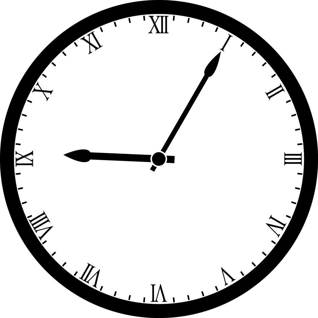 Roman numeral clock clipart