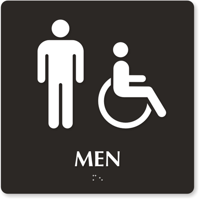 Braille Men Restroom Sign With Accessible Pictograms, SKU - SE ...