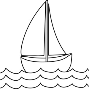 Sailboat black and white drawing - ClipartFox