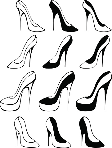 851 views Silhouette Of Blank High Heels Shoe Template Clip Art, Vector ...