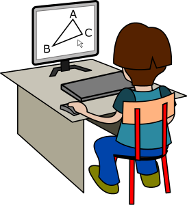 Student At Computer Clipart