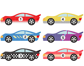Race cars clip art | Etsy