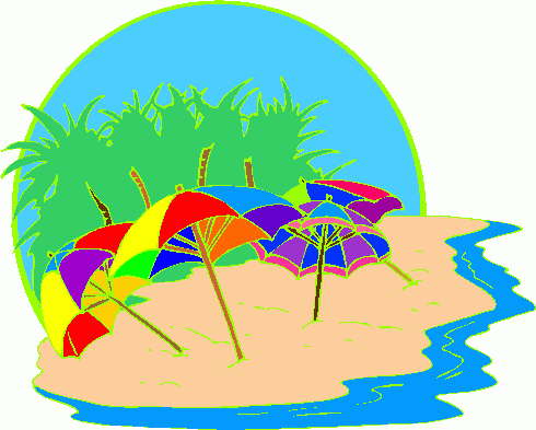 Summer beach scenes clipart 1 image #1481