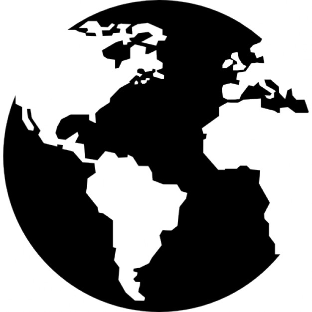Earth globe with continents maps Icons | Free Download