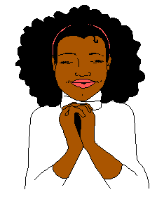 African American Woman Praying Clipart