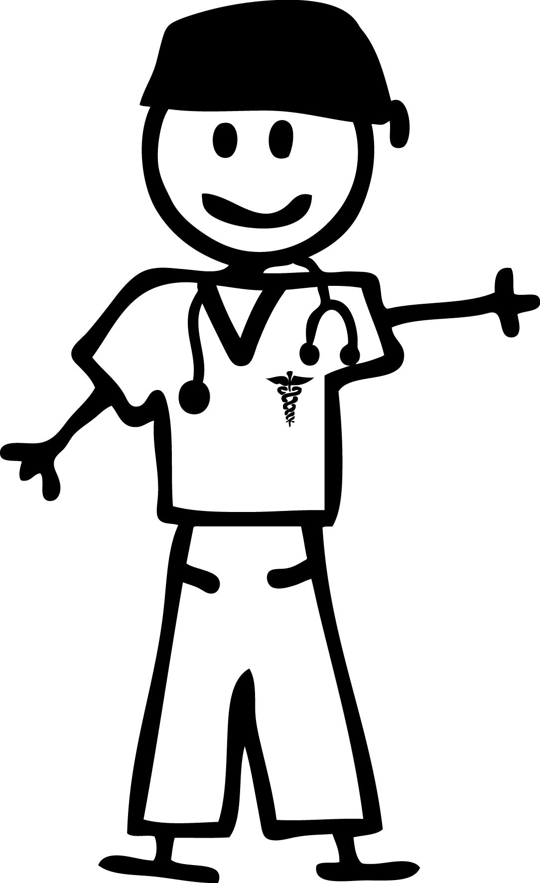 Stick figure nurse clipart