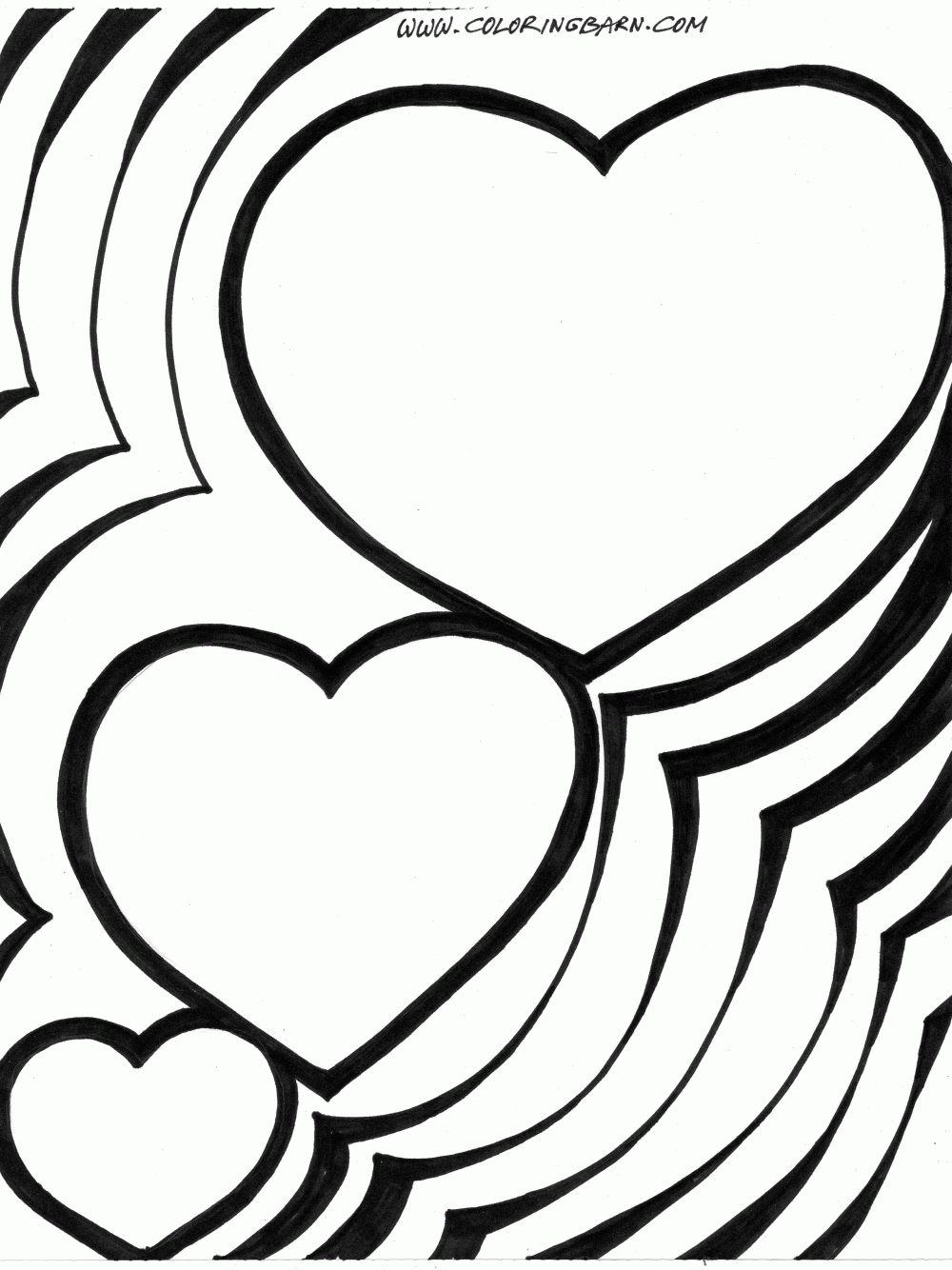 Flower And Hearts Coloring Pages - AZ Coloring Pages