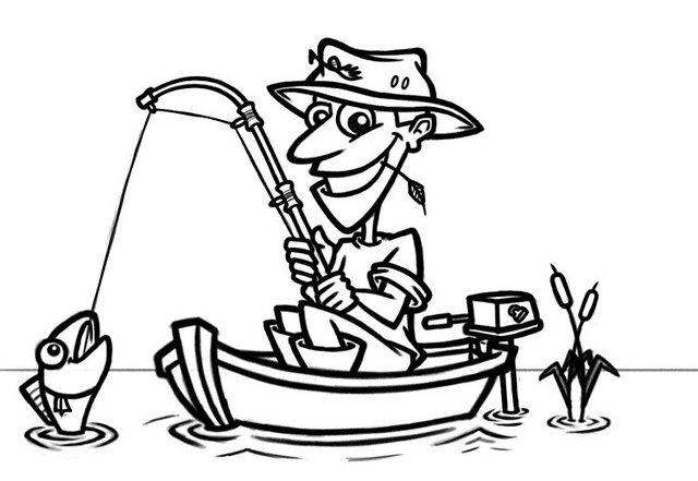 Funny fisherman clipart