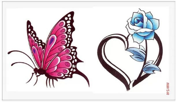 Popular Rose Heart Tattoos-Buy Cheap Rose Heart Tattoos lots from ...