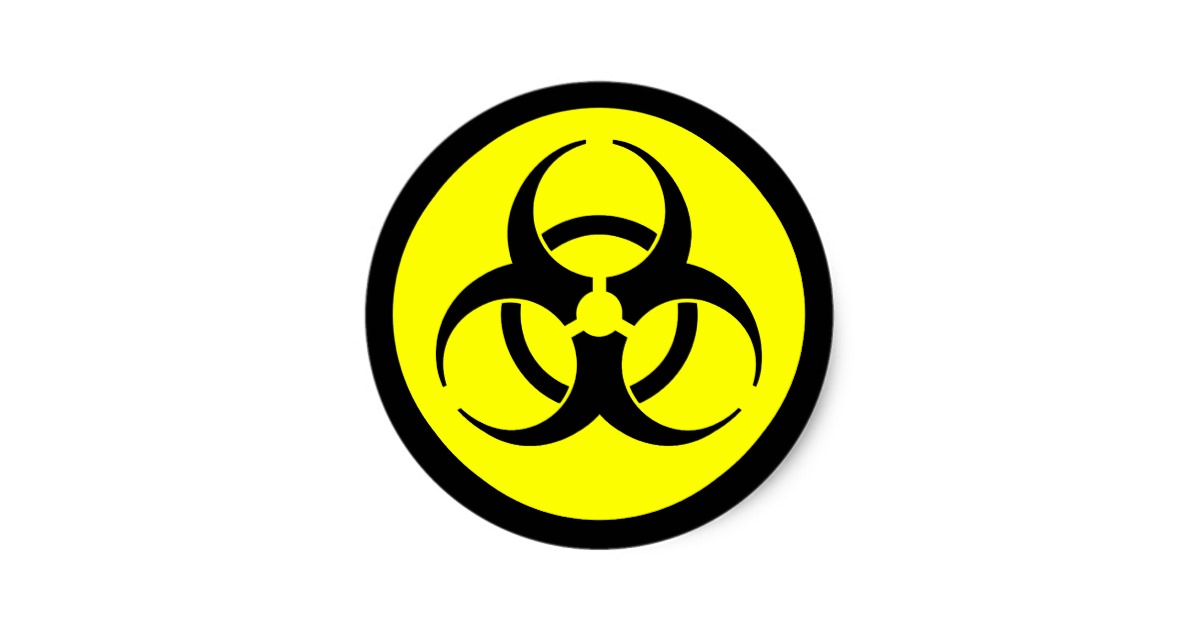 Yellow & Black Biohazard Symbol Sticker | Zazzle