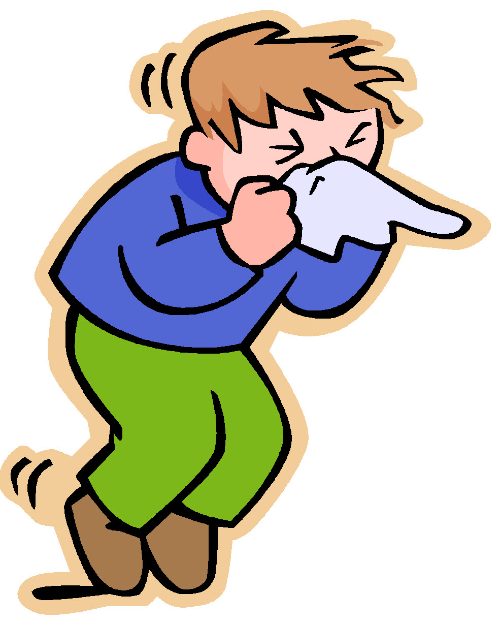 Sick person with flu clipart
