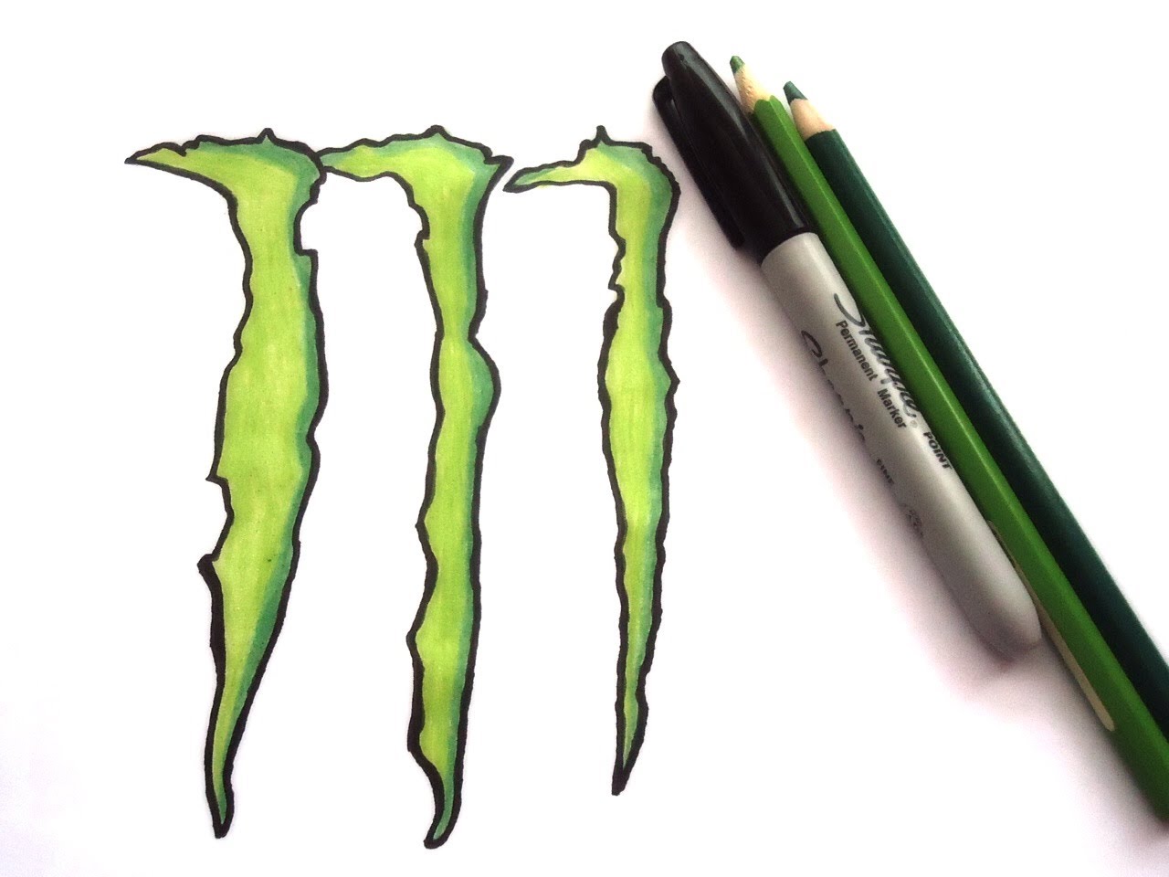 Como dibujar el logo de la Monster Energy - YouTube