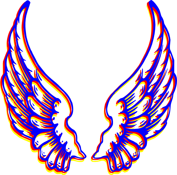 Colored Wings Clip Art - vector clip art online ...