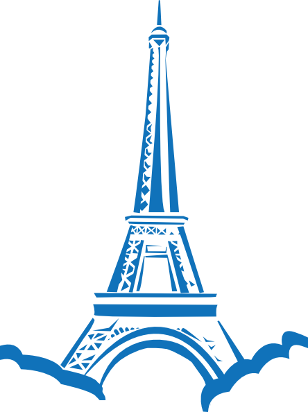 Blue Eiffel Tower Silhouette Clip Art - vector clip ...