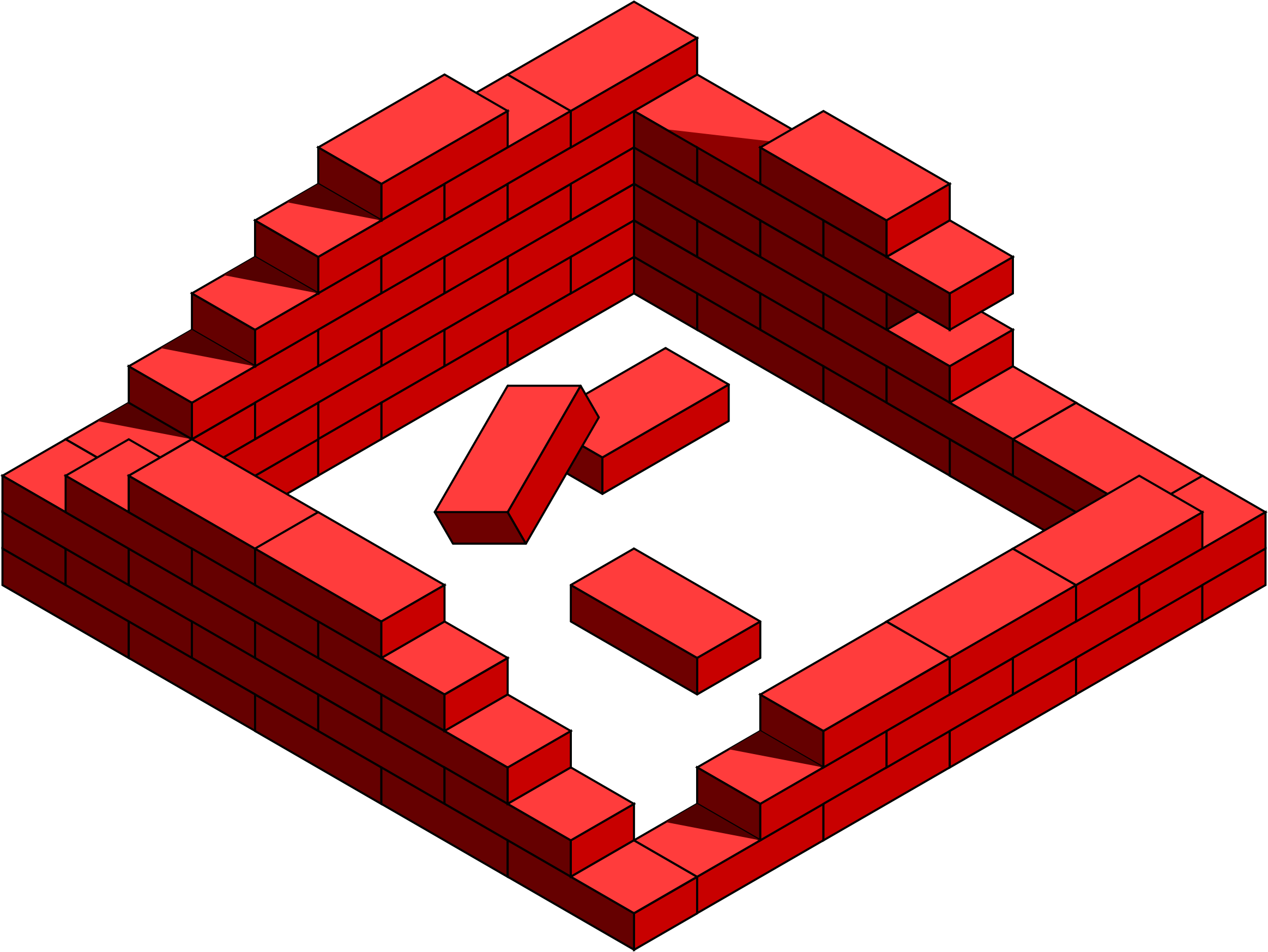 Clipart - brick frame destroyed