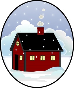 Snow Clipart Image - House with Snow in the Winter