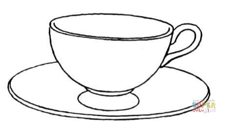 Cup And Saucer coloring page | Free Printable Coloring Pages