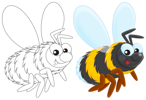 Black And White Bumble Bee Clip Art, Vector Images & Illustrations ...