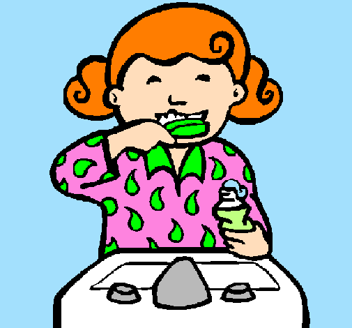 Clipart girl brushing teeth