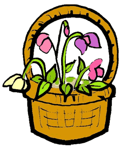 Clipart basket of flowers