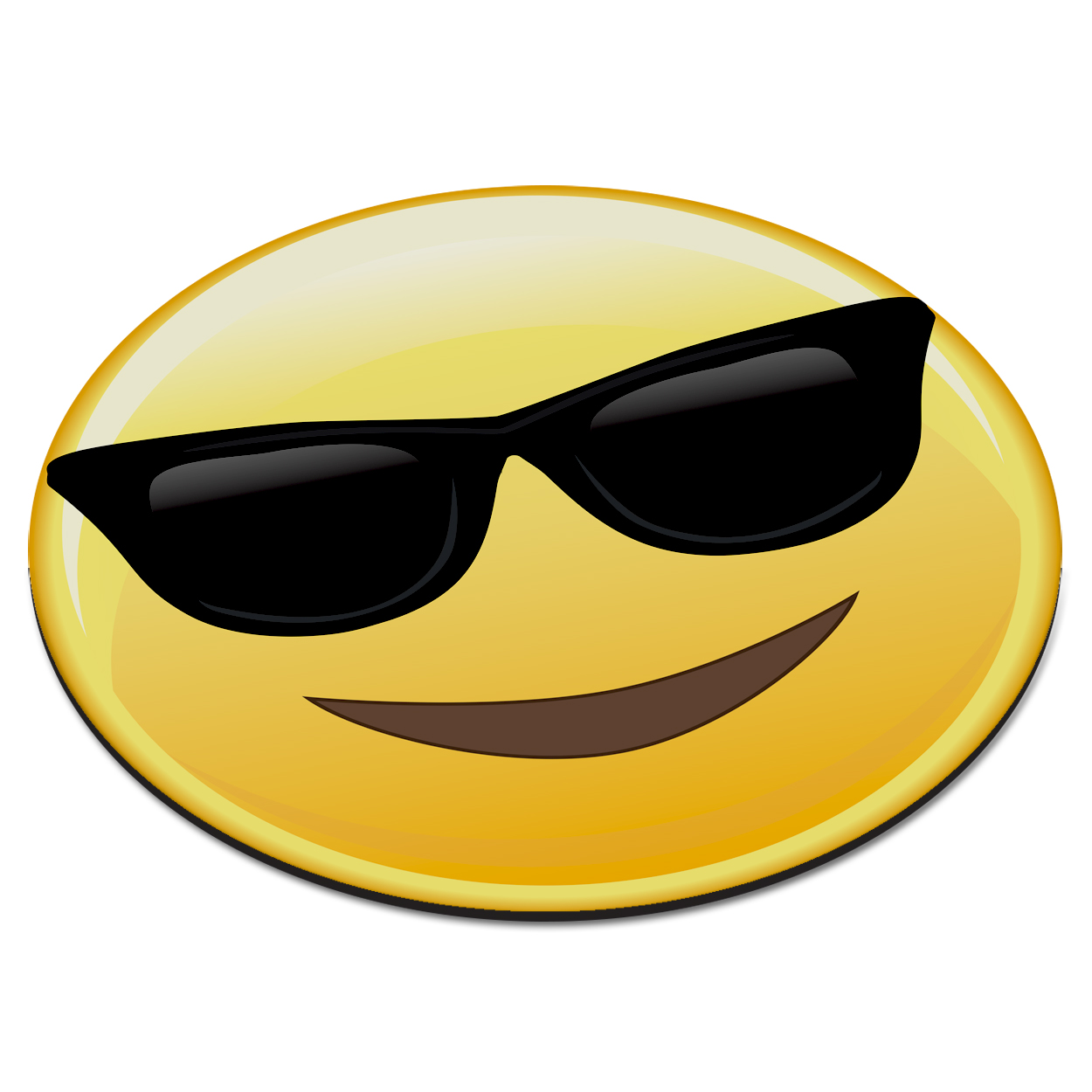 EMOJI SUNGLASSES COOL SMILEY FACE CIRCULAR PC COMPUTER MOUSE MAT ...