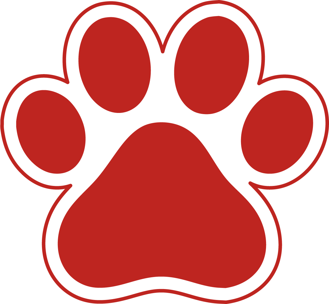 Red cougar print clipart