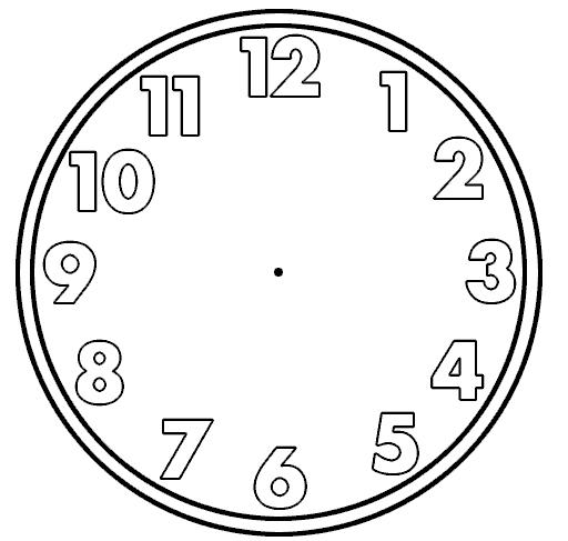 Blank clock clipart black and white