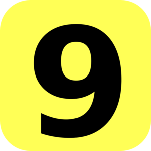 Yellow Rounded Number 9 Clip Art - vector clip art ...