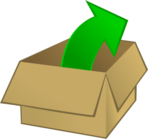 Vector illustration of deep cardboard box open | Public domain vectors