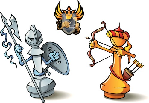 White Knight Chess Piece Cartoon Clip Art, Vector Images ...