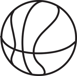 Basketball clipart black and white