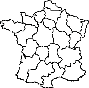 France map black and white clipart