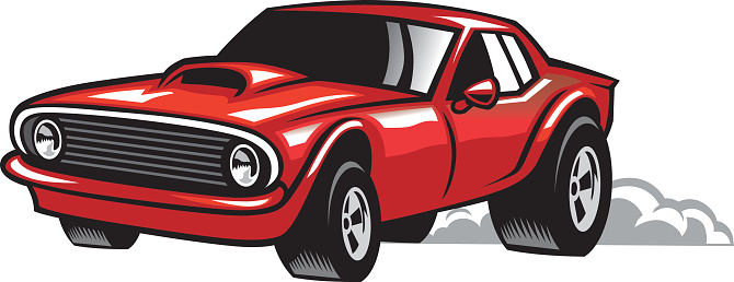 Cartoon Of The American Muscle Cars Clip Art, Vector Images ...