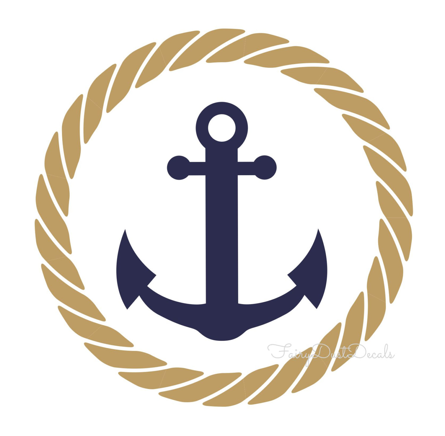 Nautical Anchor With Rope Clipart