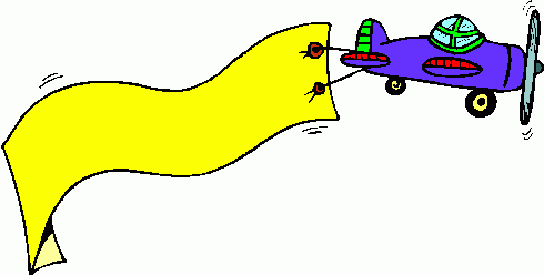 Airplane With Banner Clipart