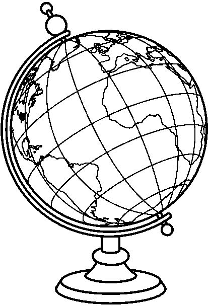 Clipart globe black and white