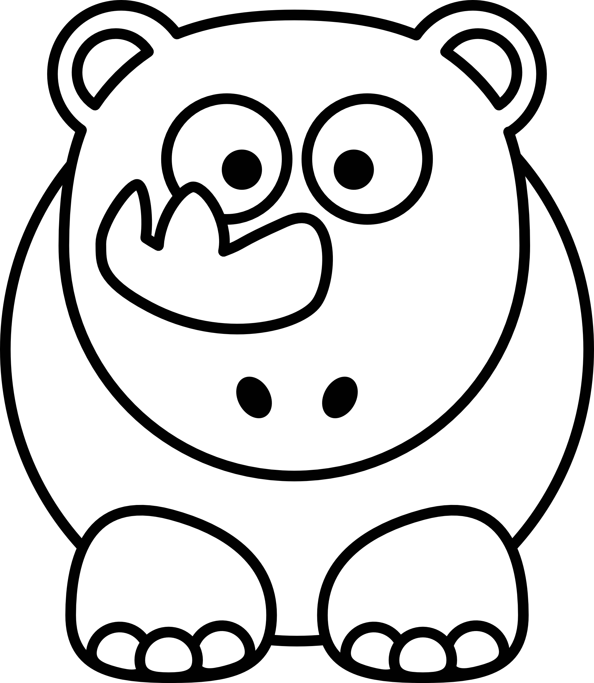 Black and white clipart of animals