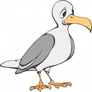 Cartoon Birds Seagull 3 - Litle Pups