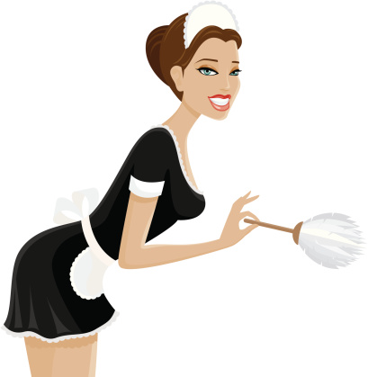 Silhouette Of Sexy Cleaning Lady Clip Art, Vector Images ...