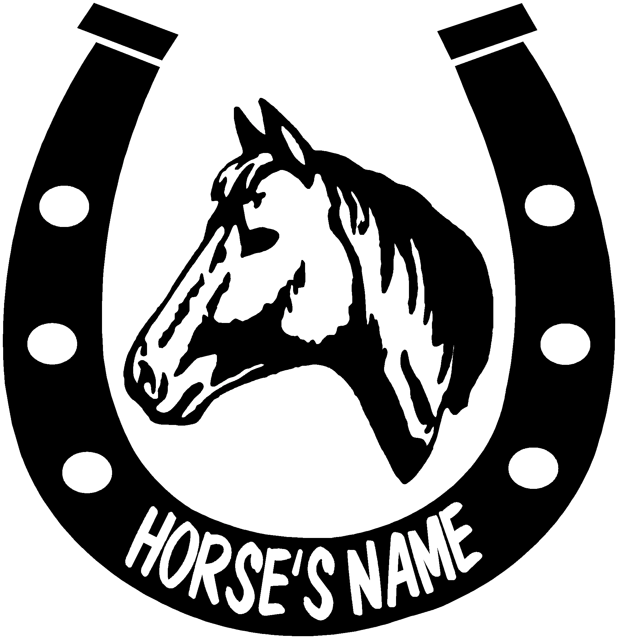 2 x HORSE SHOE DECALS