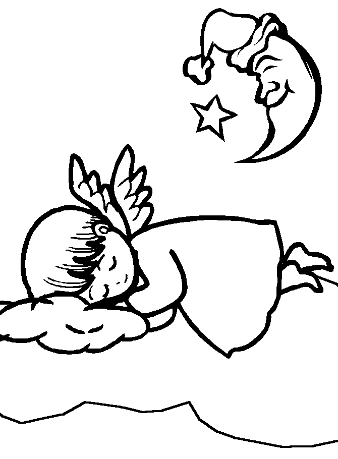 Free Angel Christmas Coloring Pages
