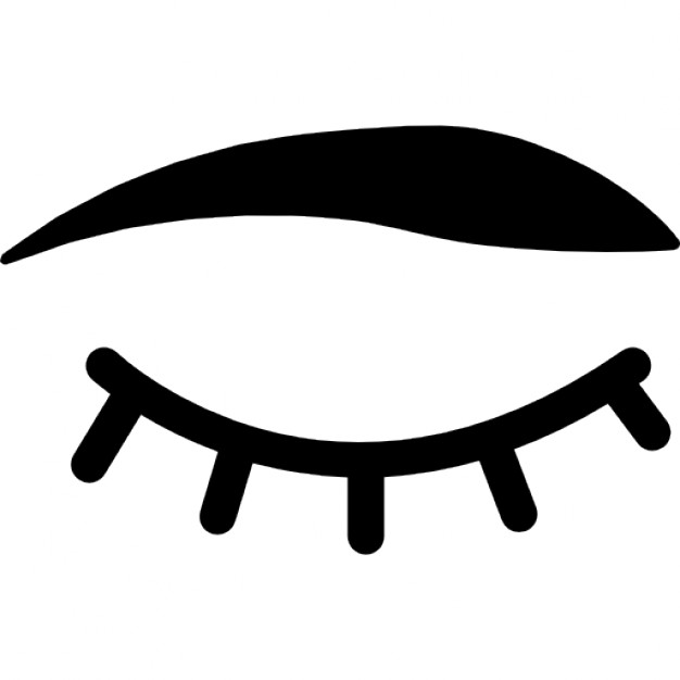 Closed eyes with lashes and brows Icons | Free Download