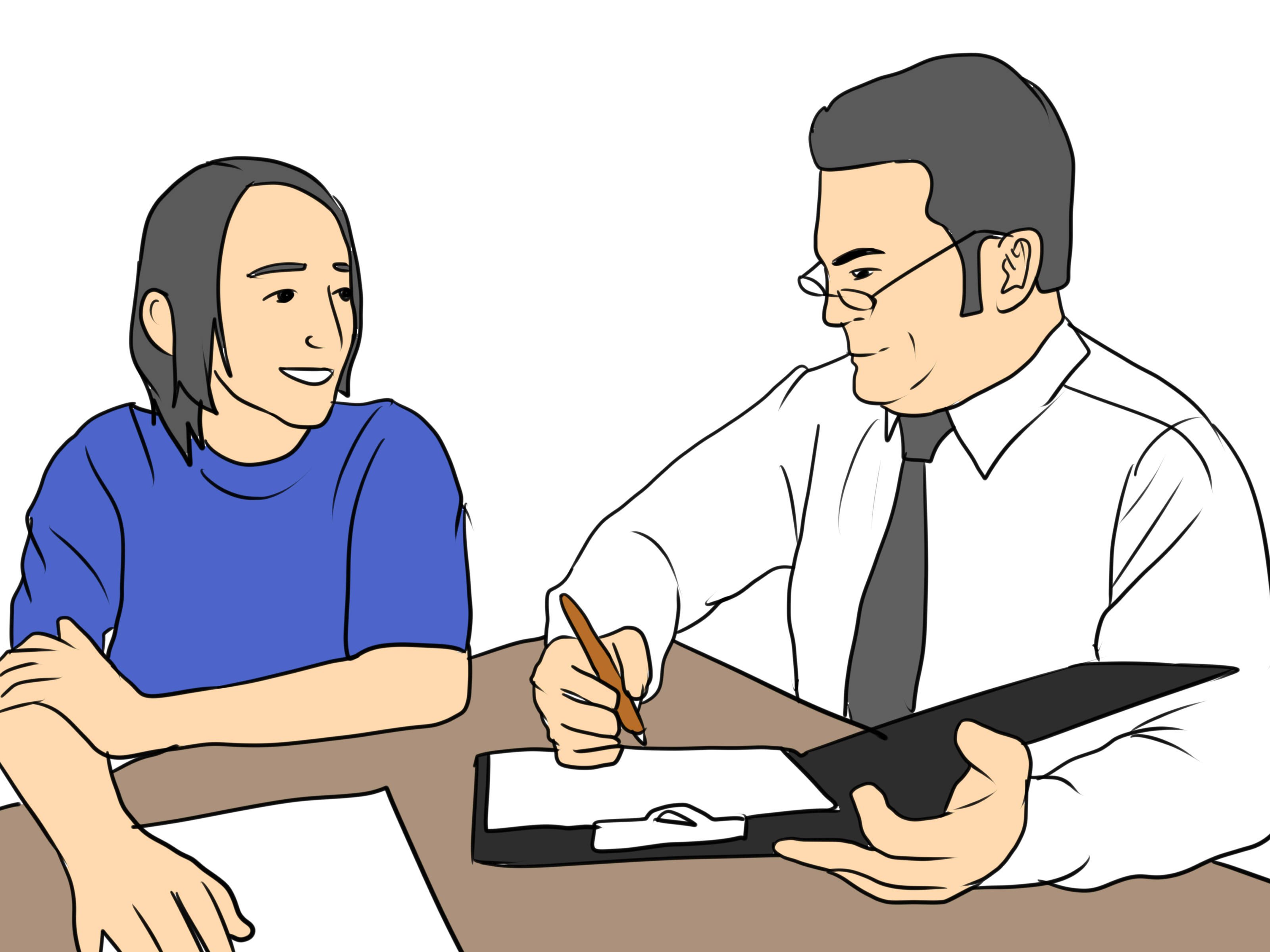 Principal and student clipart